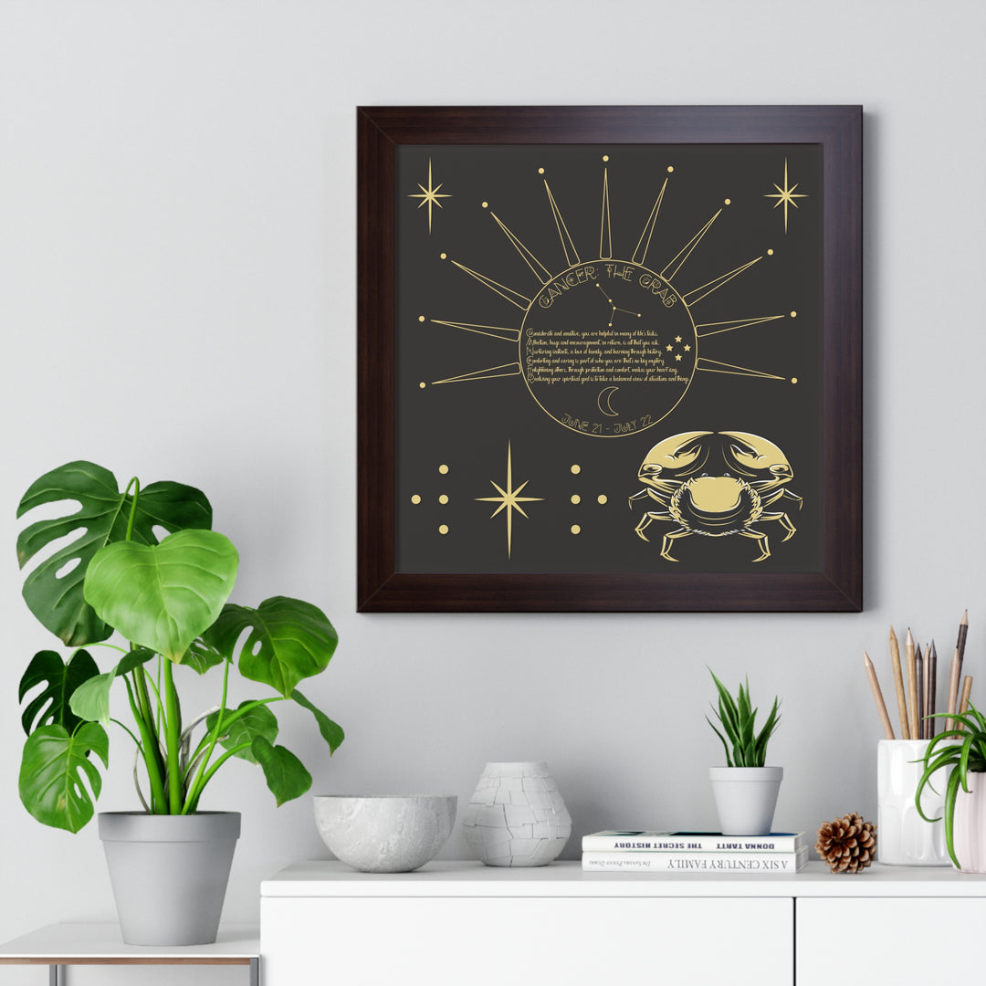 Written in the Stars Framed Acrostic Poem Print - Cancer