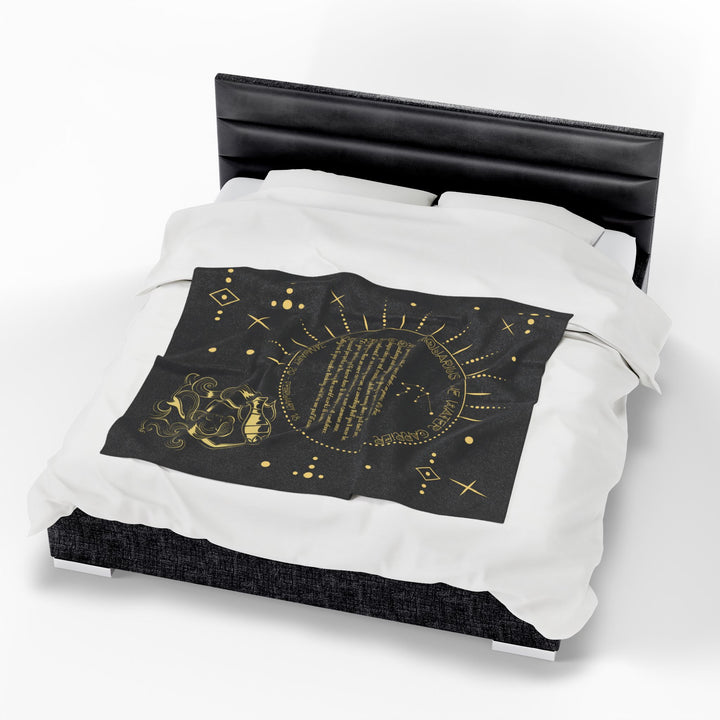 Aquarius Acrostic Poem Velveteen Plush Blanket