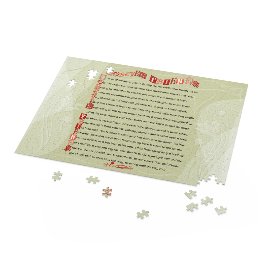 Forever Friends Acrostic Poem Jigsaw Puzzle - Subtle Floral