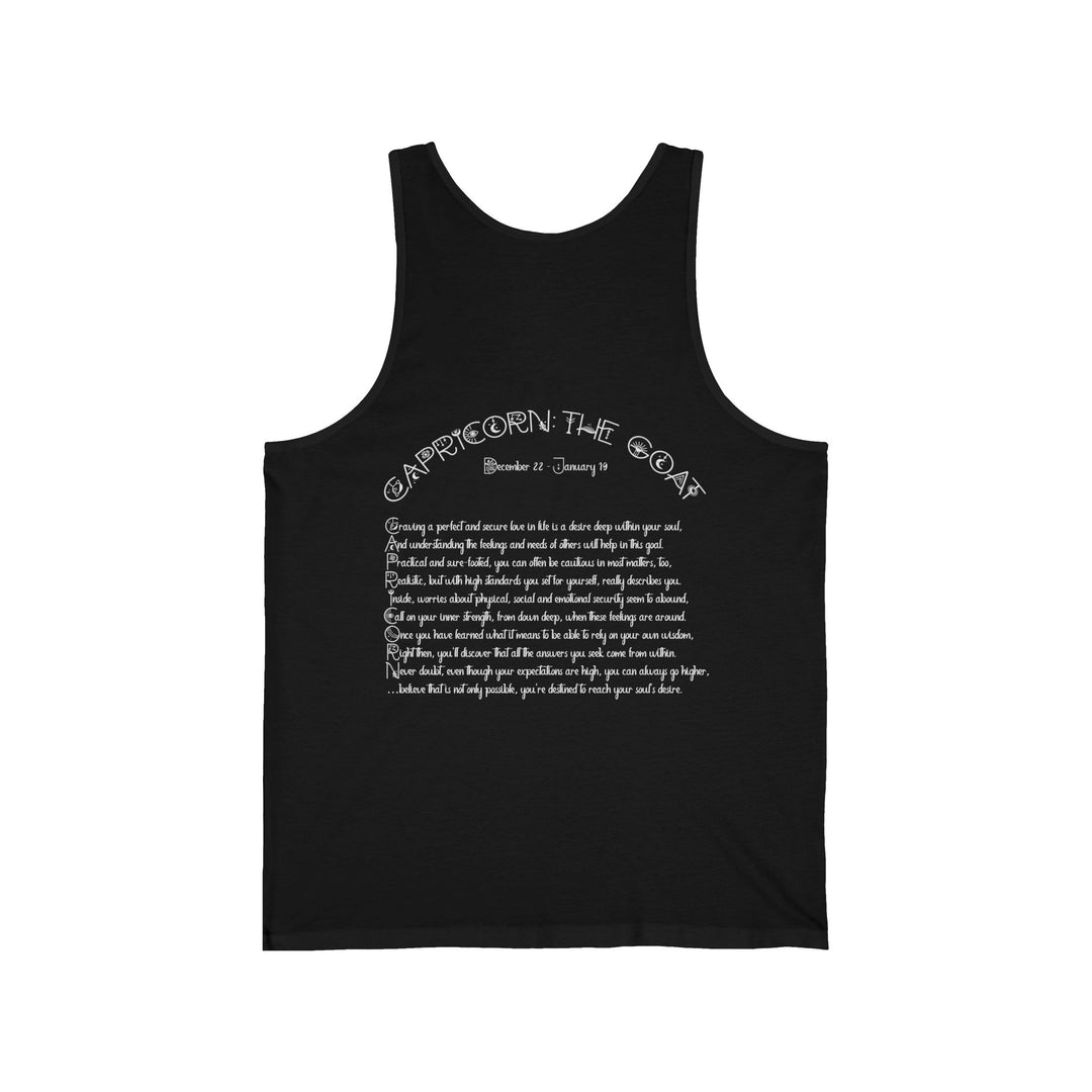 “Capricorn” Unisex Acrostic Poem Jersey Tank