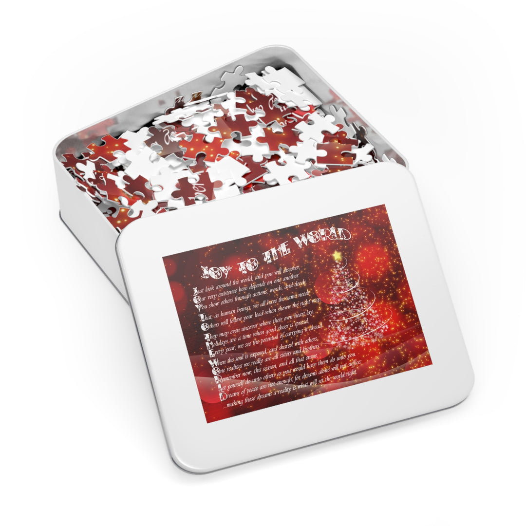 Joy to the World Acrostic Poem Puzzle - Swirl- Tin Box