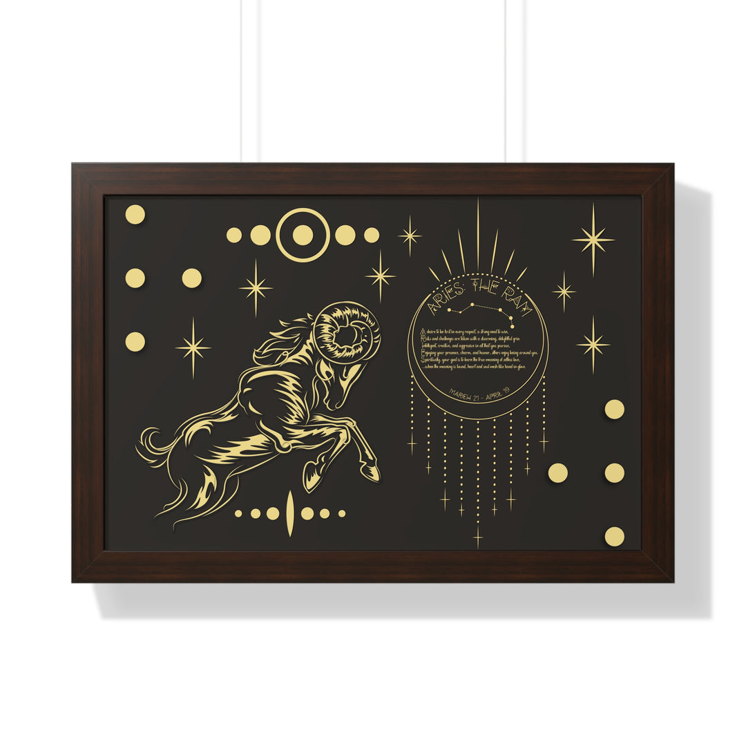 Written in the Stars Framed Horizontal Acrostic Poem Print - Aries