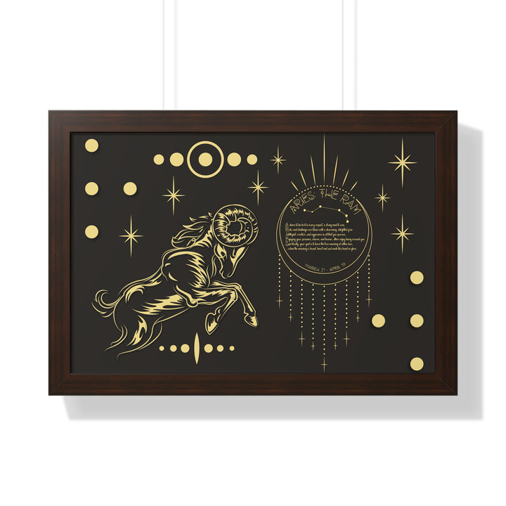 Written in the Stars Framed Horizontal Acrostic Poem Print - Aries
