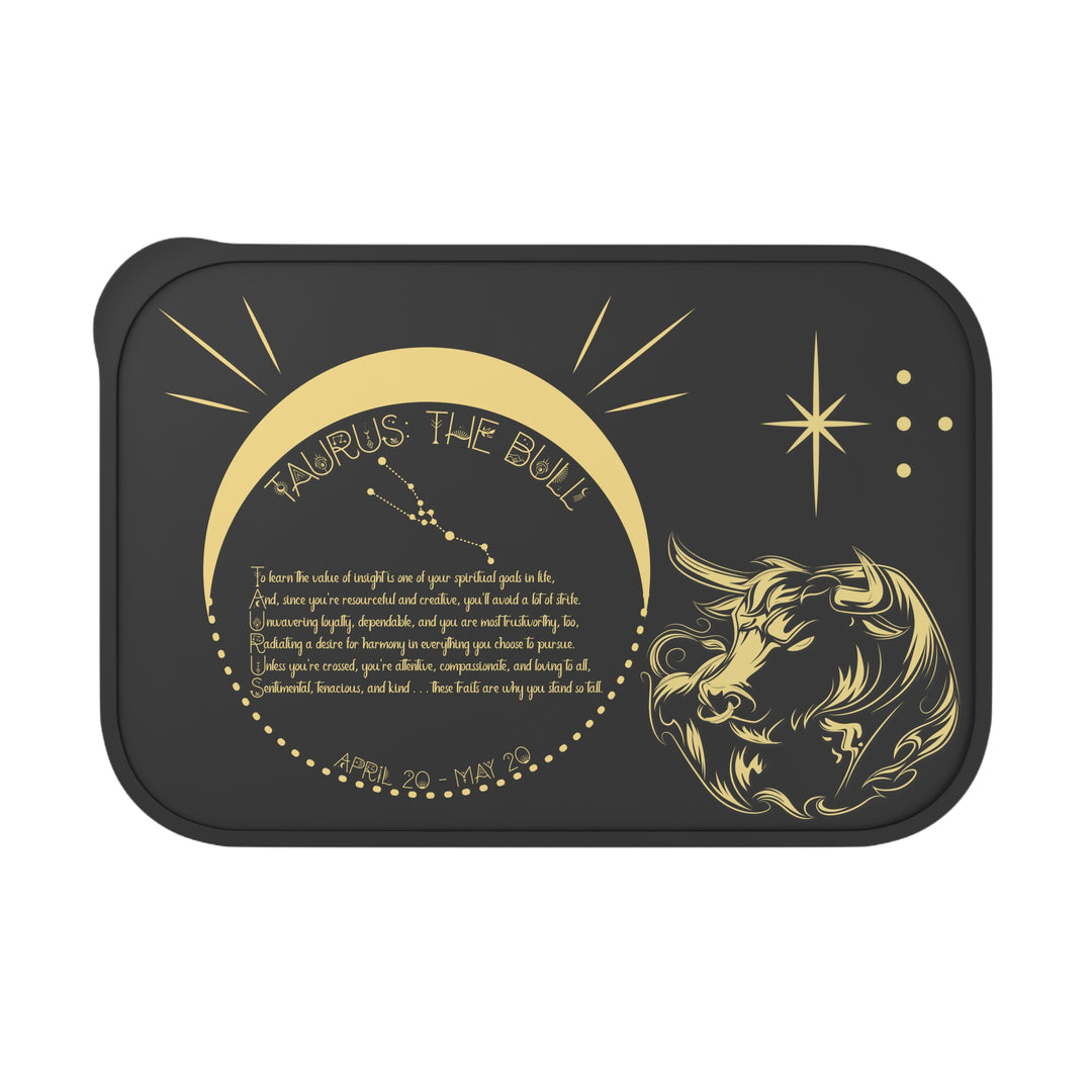 Taurus Acrostic Poem Bento Lunch Box - Black