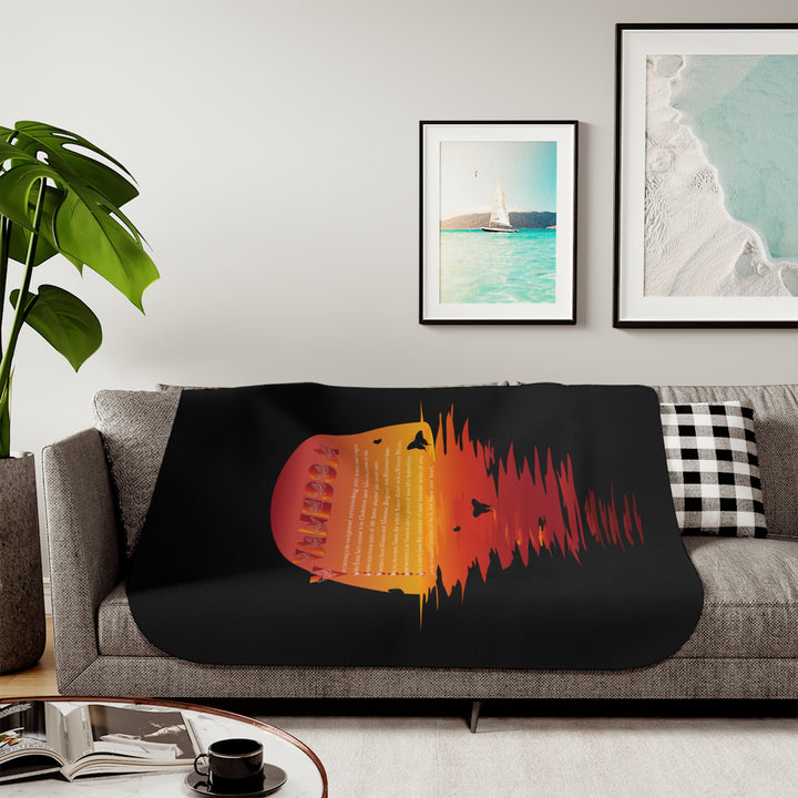 Namesakes Sherpa Blanket - Sunset and Butterflies Design