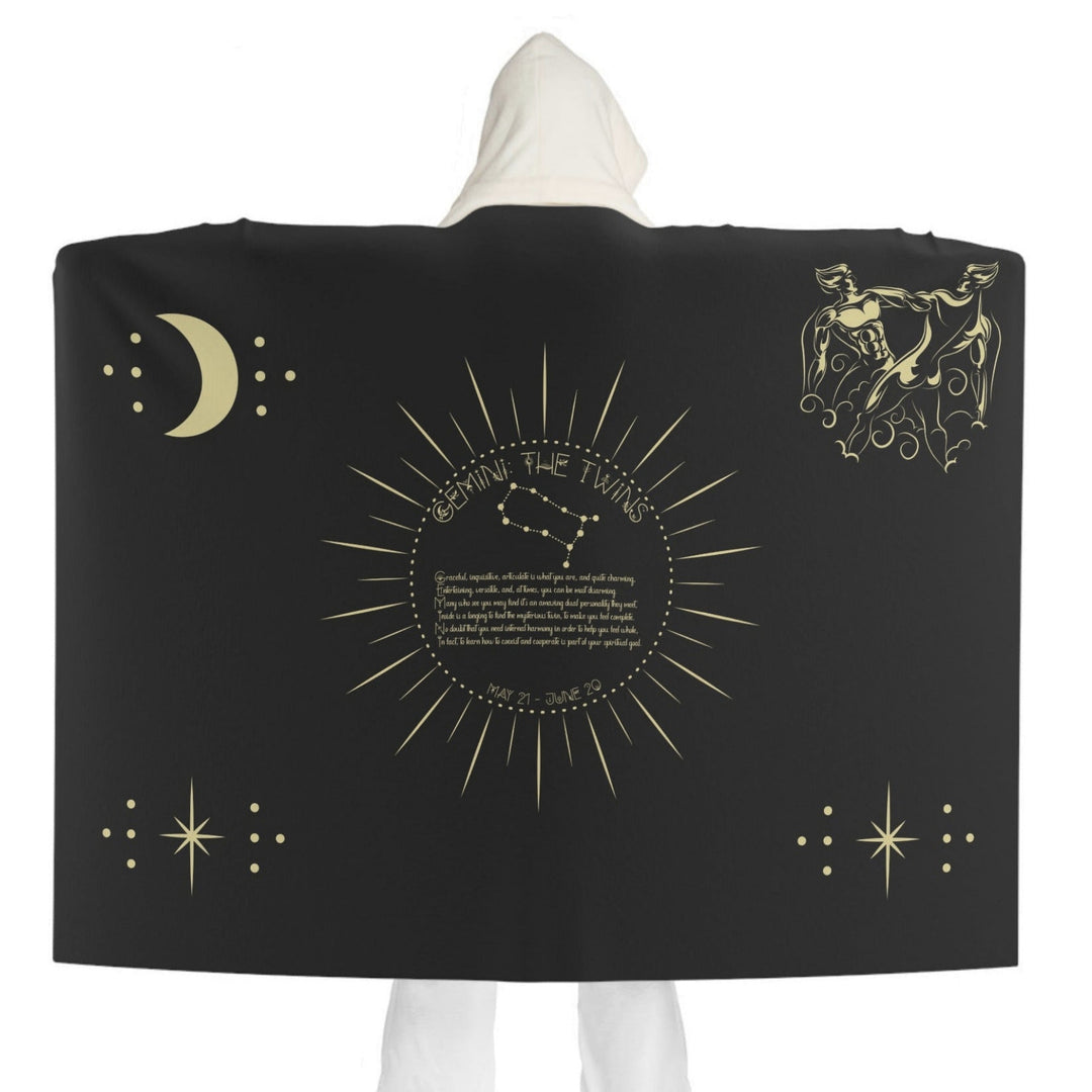 Gemini Acrostic Poem Sherpa Hooded Blanket