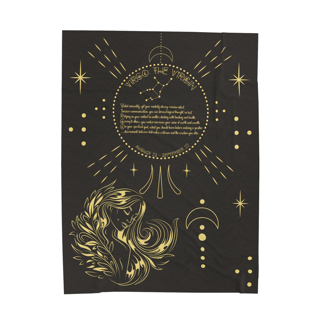 Written in the Stars Velveteen plush blanket with acrostic poem spelling out "Virgo"