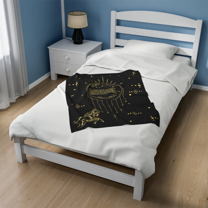 Written in the Stars Velveteen plush blanket with acrostic poem "Aries"