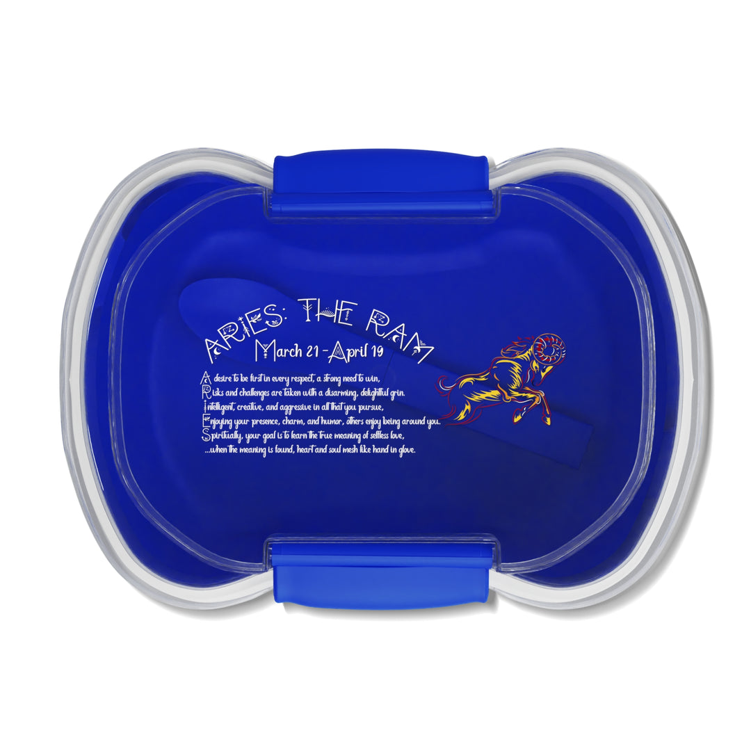 Aries Acrostic Poem Two-tier Bento Box - Blue