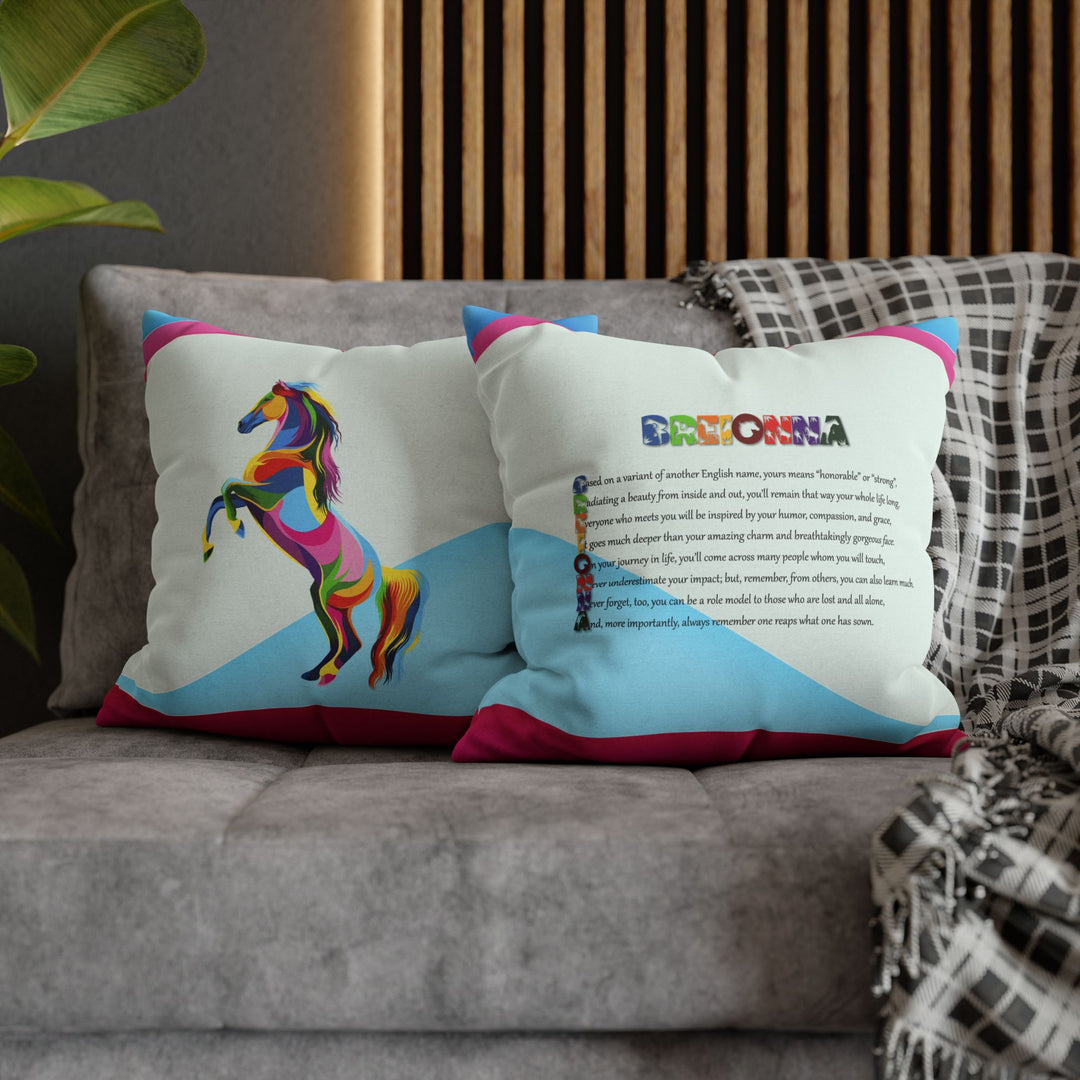 Namesakes Pillow Cover - Vibrant Horse Design