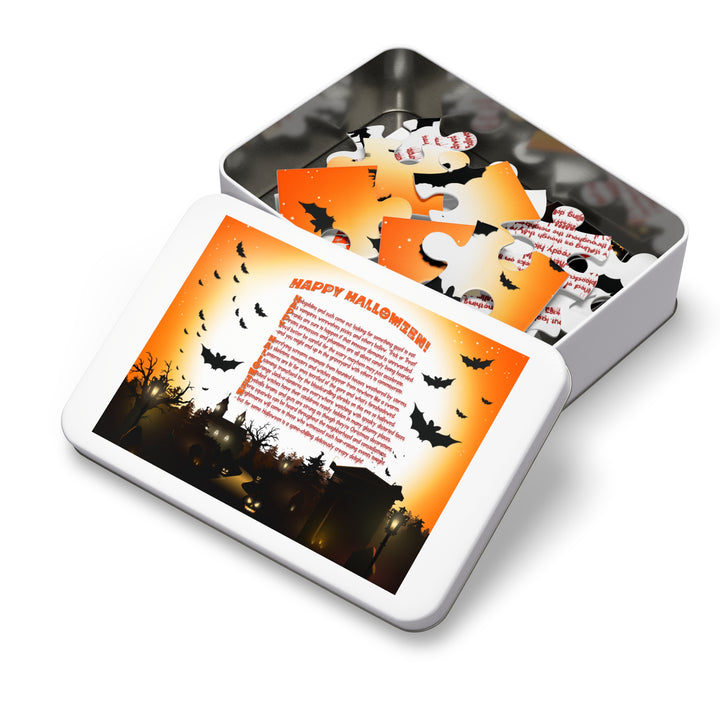 Happy Halloween Poem Jigsaw Puzzle - Tin Box