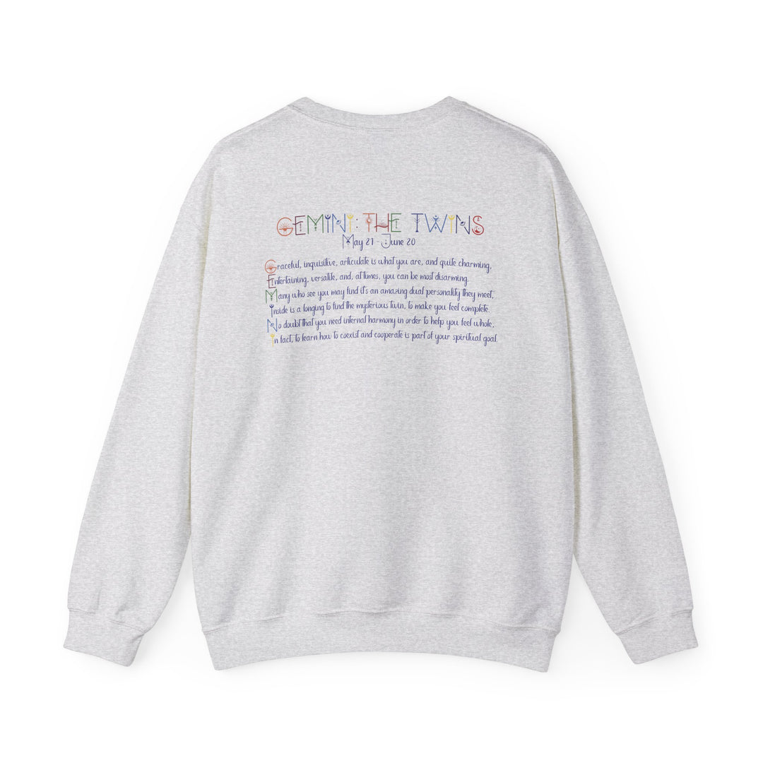 Gemini Astrology Sweatshirt with Acrostic Poem