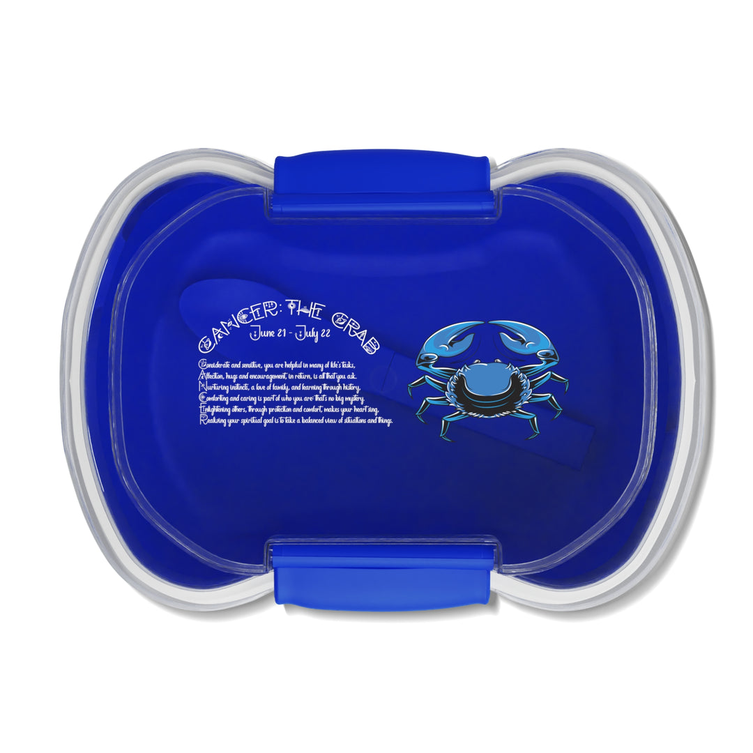 Cancer Acrostic Poem Bento Lunch Box - Blue