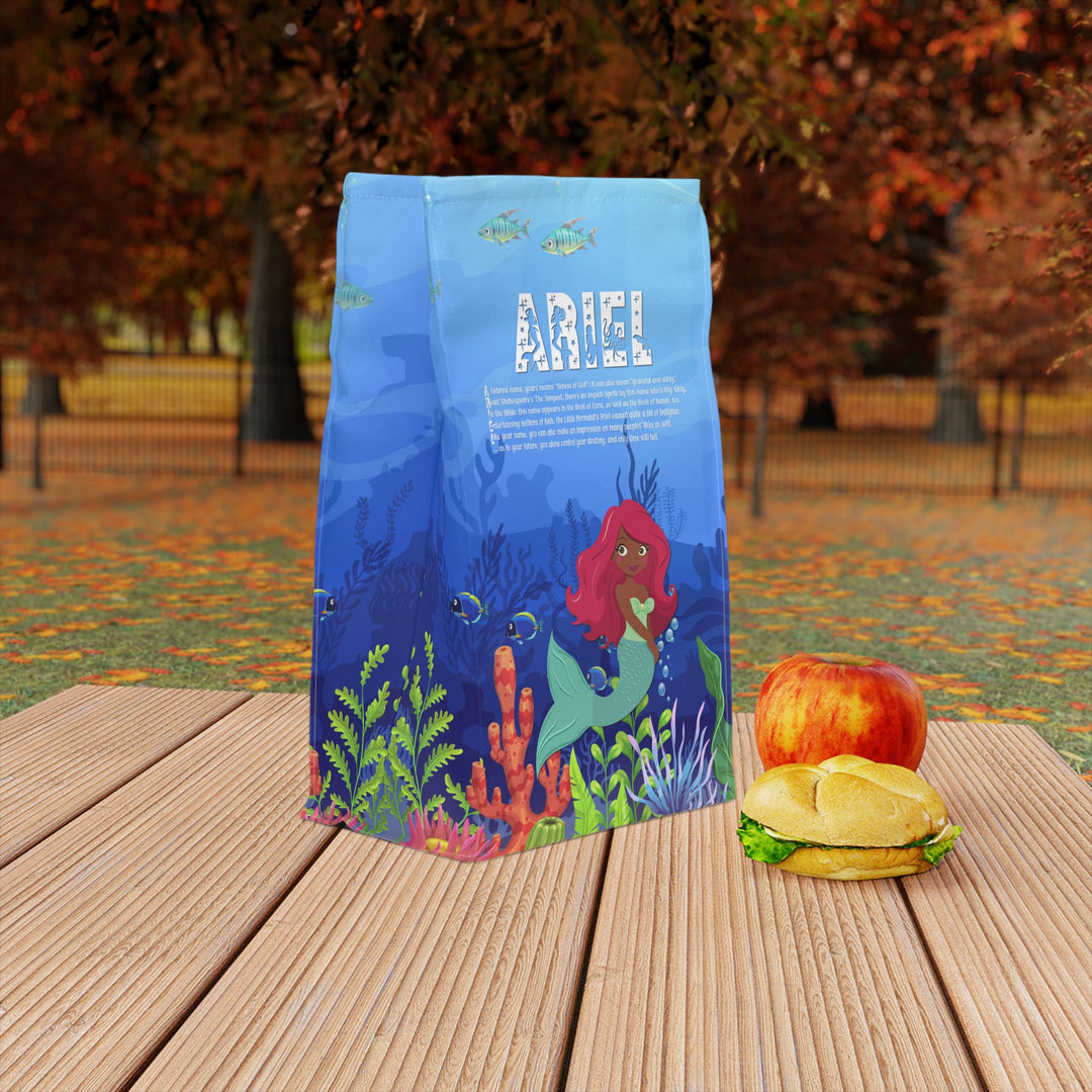 Namesakes Acrostic Poem Polyester Lunch Bag - Mermaid-Red Hair