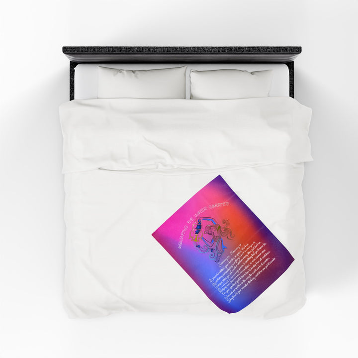 Aquarius Acrostic Poem Velveteen Plush Blanket - Colored