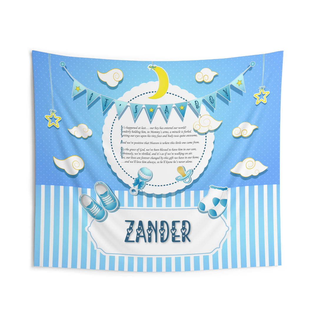 Baby Shower Backdrop - "It's a Boy" Acrostic Poem - Personalized
