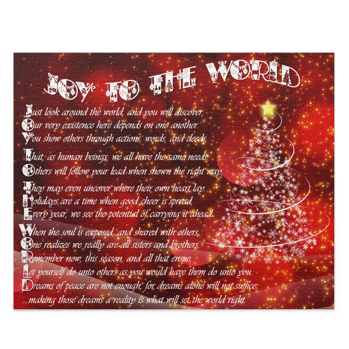 It's Just a Phrase "Joy to the World" Acrostic Jigsaw Puzzle Tree Swirl