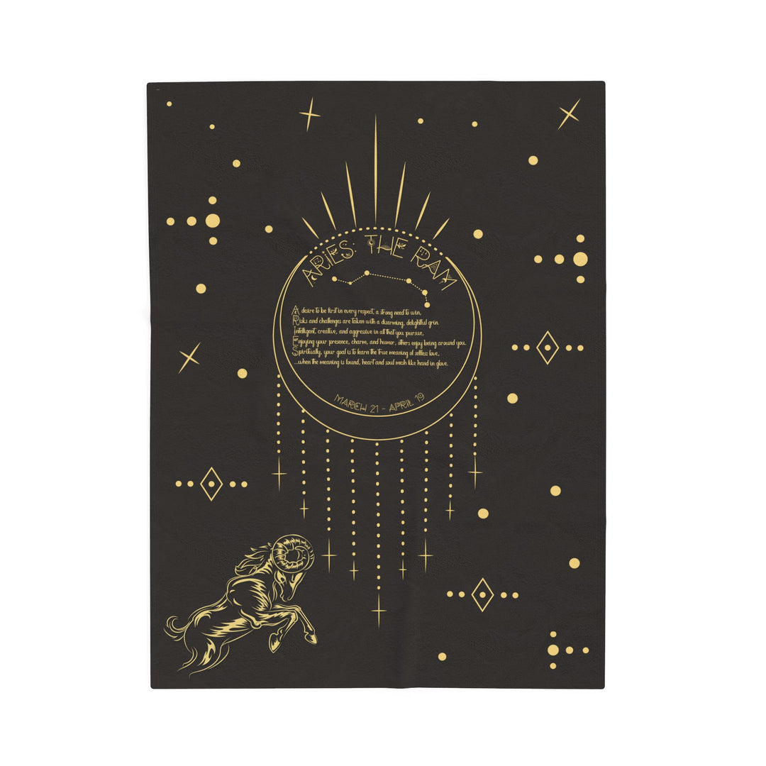 Aries Acrostic Poem Velveteen Plush Blanket
