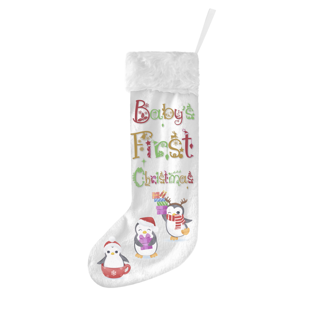 "Baby's First Christmas" Acrostic Poem Christmas Stockings (Flannel) - No Personalization - Design One