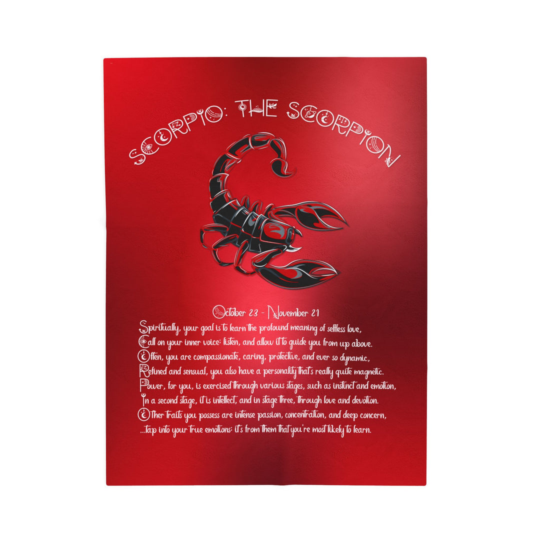 Scorpio Acrostic Poem Velveteen Plush Blanket