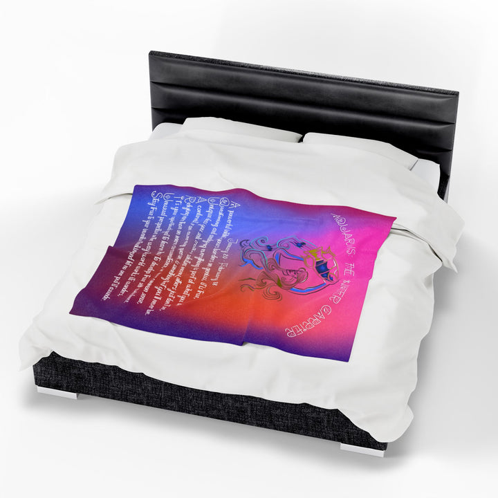 Aquarius Acrostic Poem Velveteen Plush Blanket