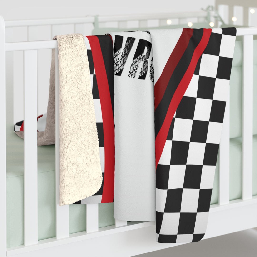"Namesakes" Acrostic Poem Sherpa Fleece Blanket - Vroom Vroom