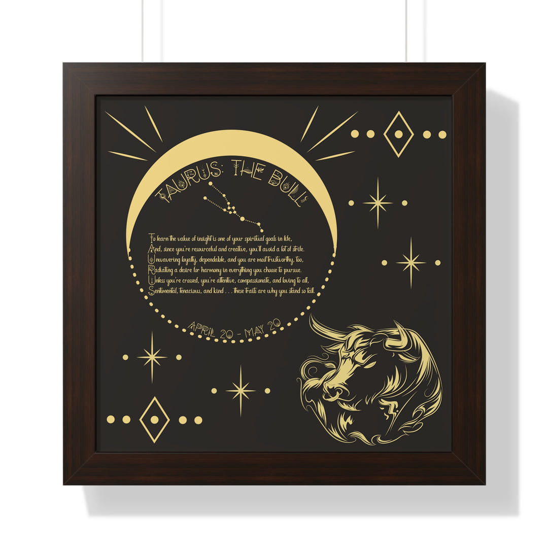 Written in the Stars Framed Acrostic Poem Print - Taurus