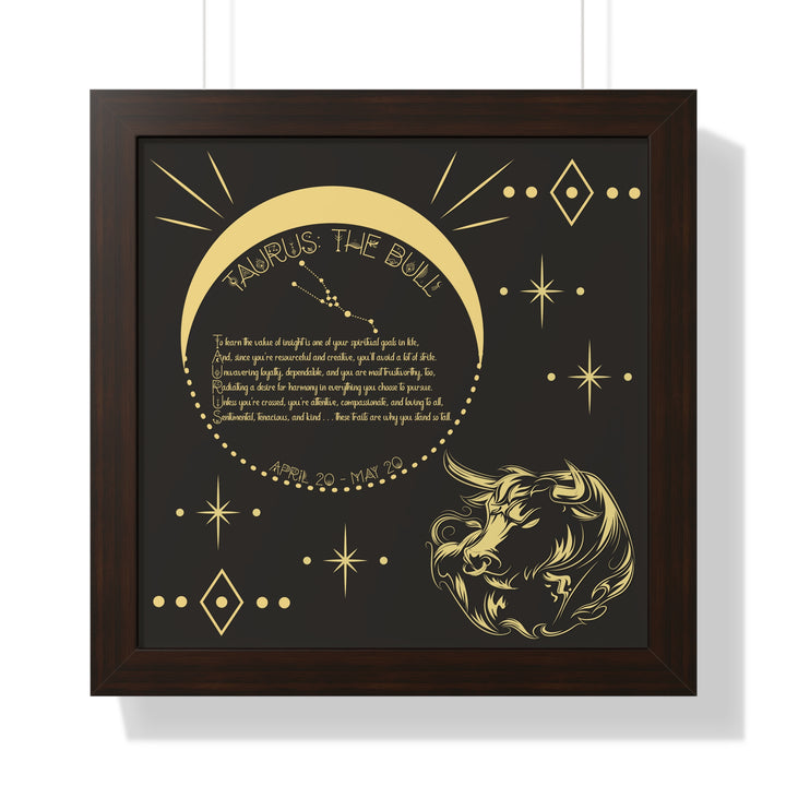 Written in the Stars Framed Acrostic Poem Print - Taurus