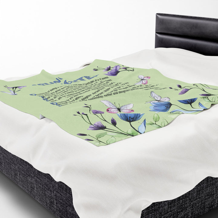 Darling Daughter Acrostic Poem Velveteen Plush Blanket - Floral Design