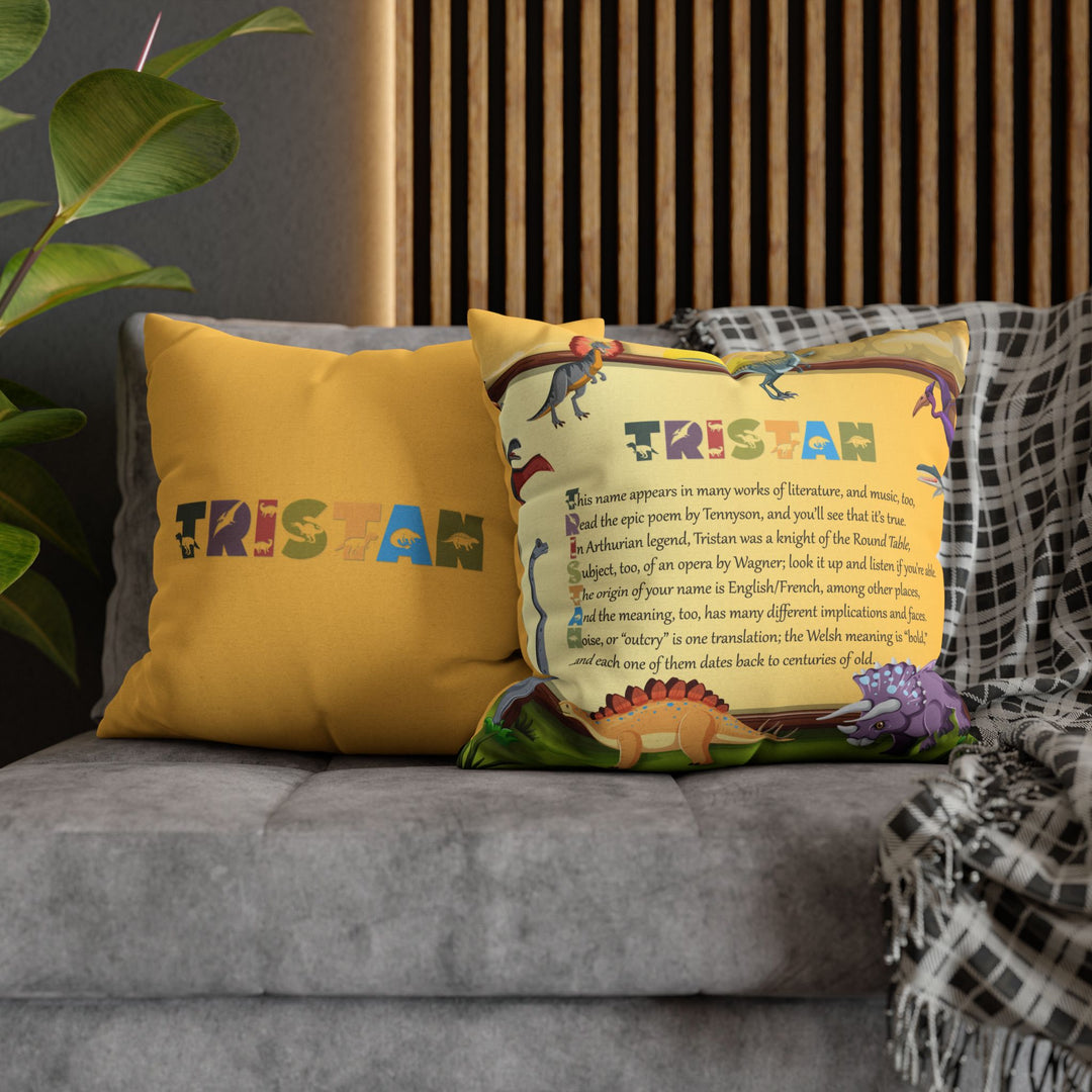 Namesakes Acrostic Poem Pillow Cover - Dinosaur Design