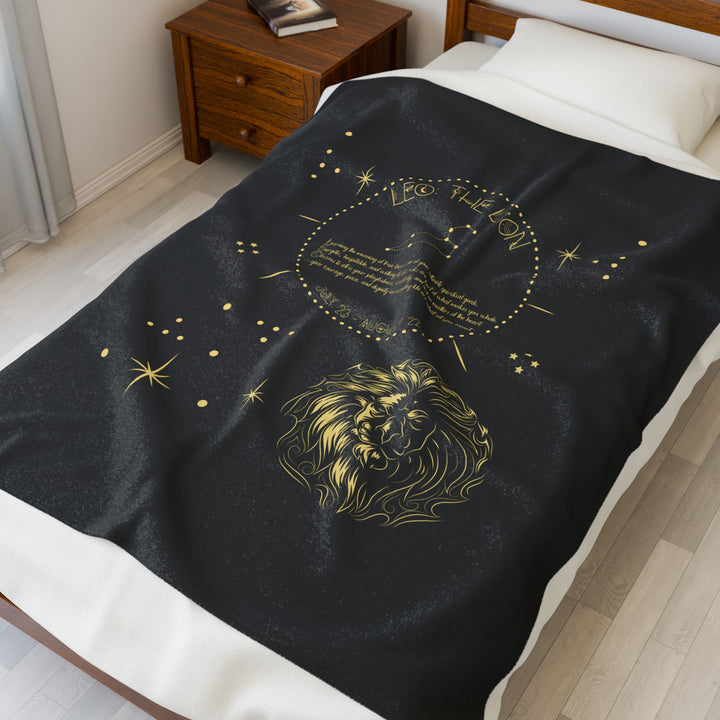 Leo Acrostic Poem Velveteen Plush Blanket