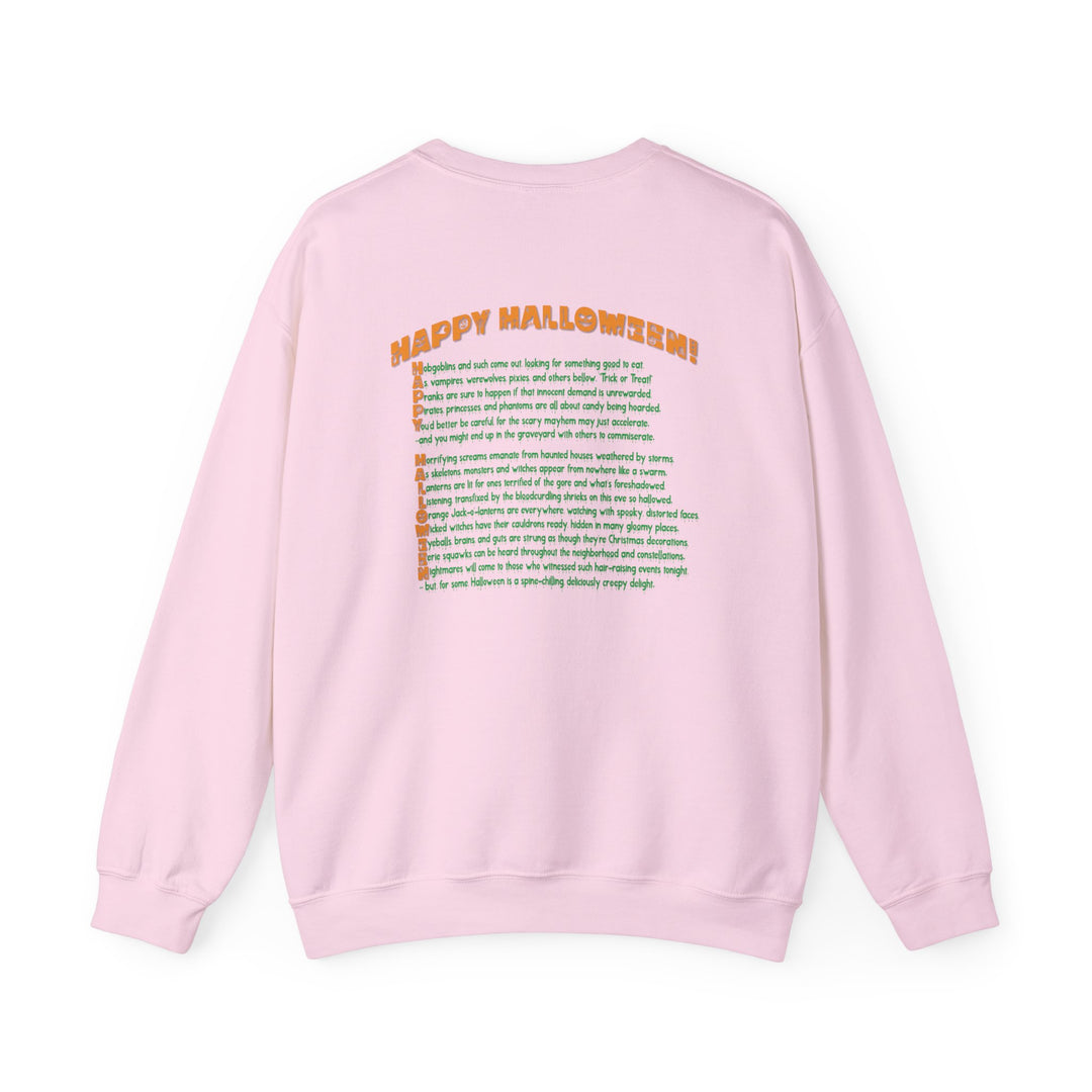 Happy Halloween Acrostic Poem Sweatshirt -  Old Witch