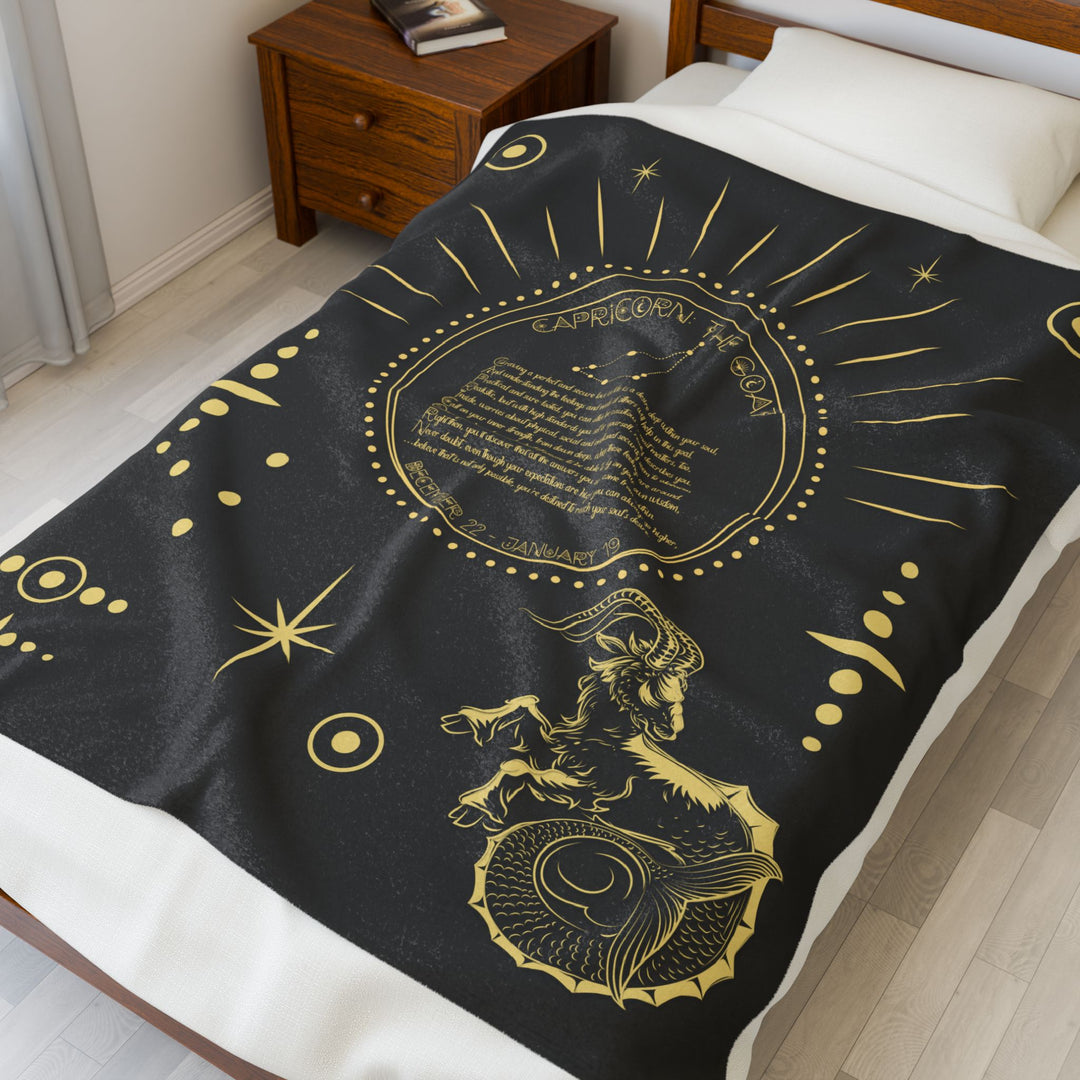 Capricorn Acrostic Poem Velveteen Blanket