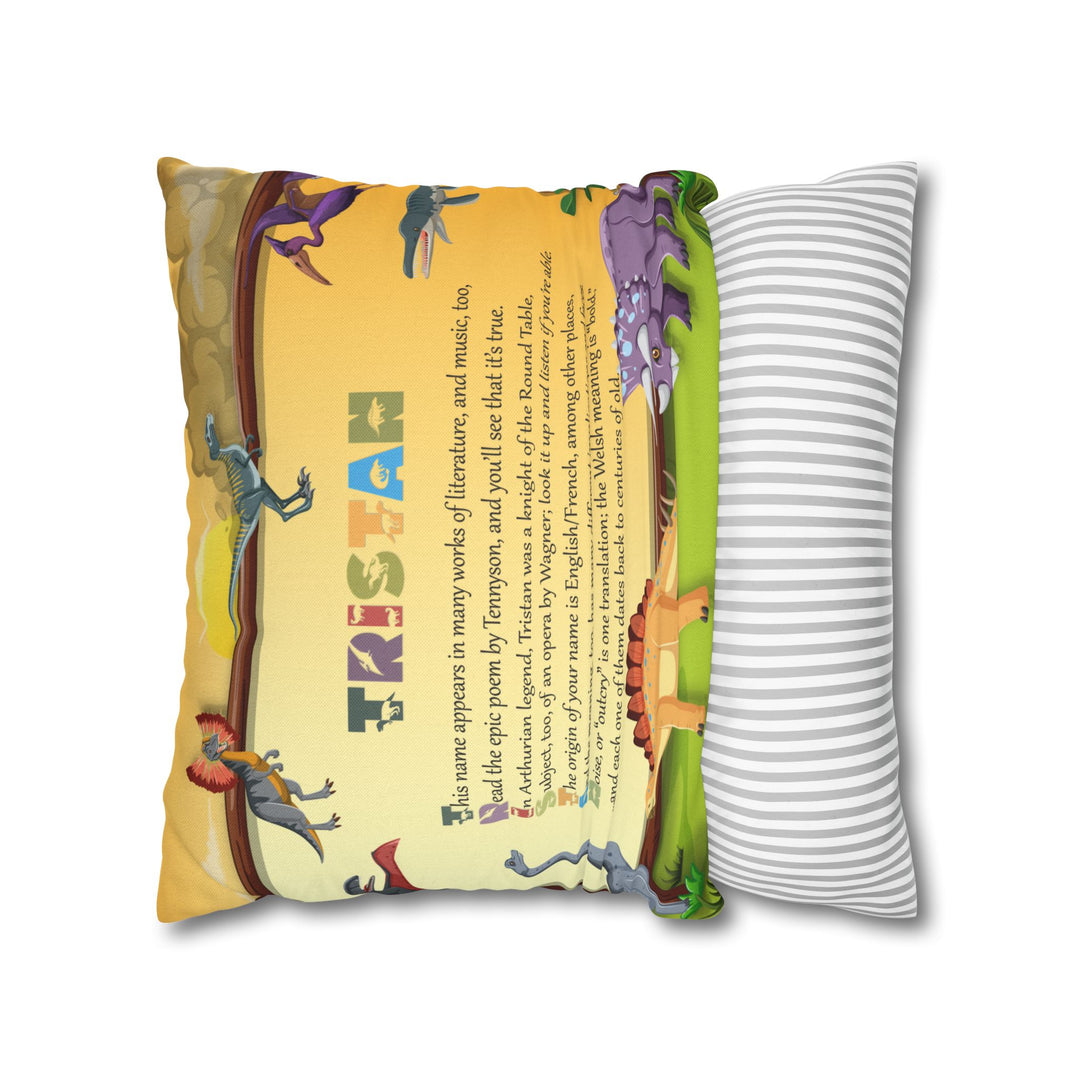 Namesakes Acrostic Poem Pillow Cover - Dinosaur Design