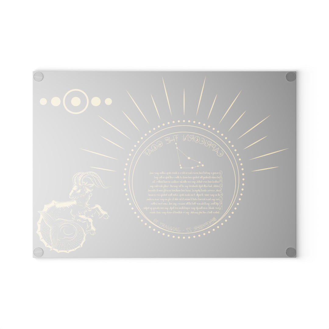 Capricorn Acrostic Poem Glass Cutting Board