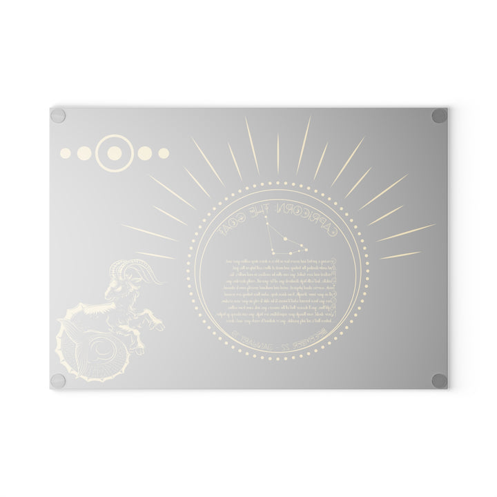Capricorn Acrostic Poem Glass Cutting Board