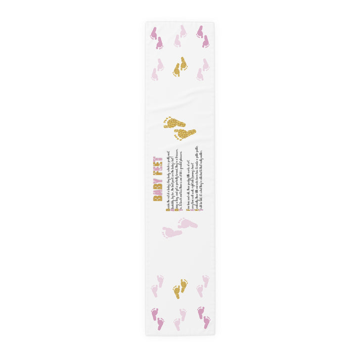 “Baby Feet” Table Runner - Pink-Gold - No Personalization