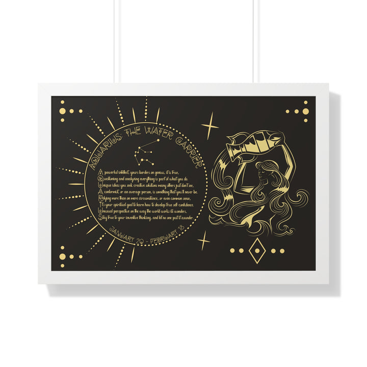 Written in the Stars Framed Acrostic Poem Print - Aquarius