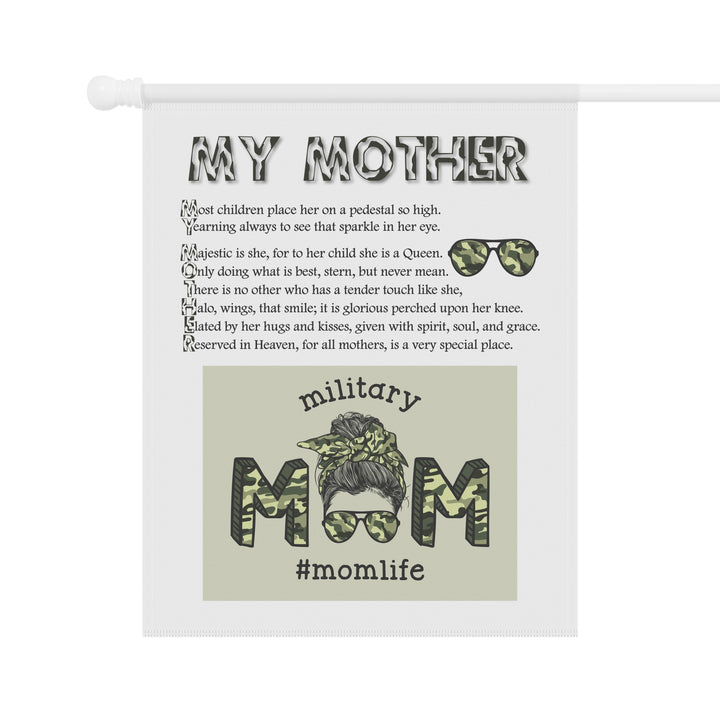 FIX GRAPHIC My Mother Acrostic Poem outdoor/Garden Banner - Camo