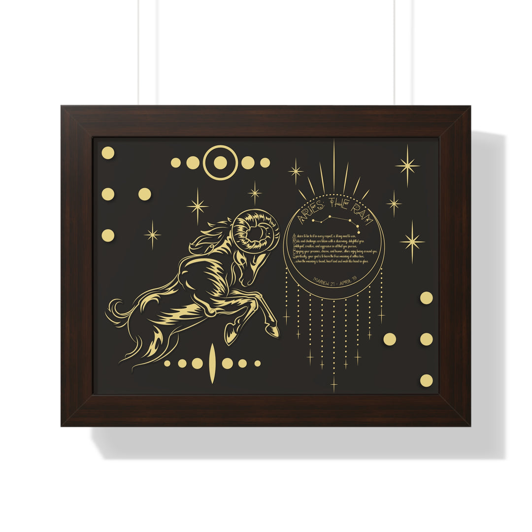 Written in the Stars Framed Horizontal Acrostic Poem Print - Aries
