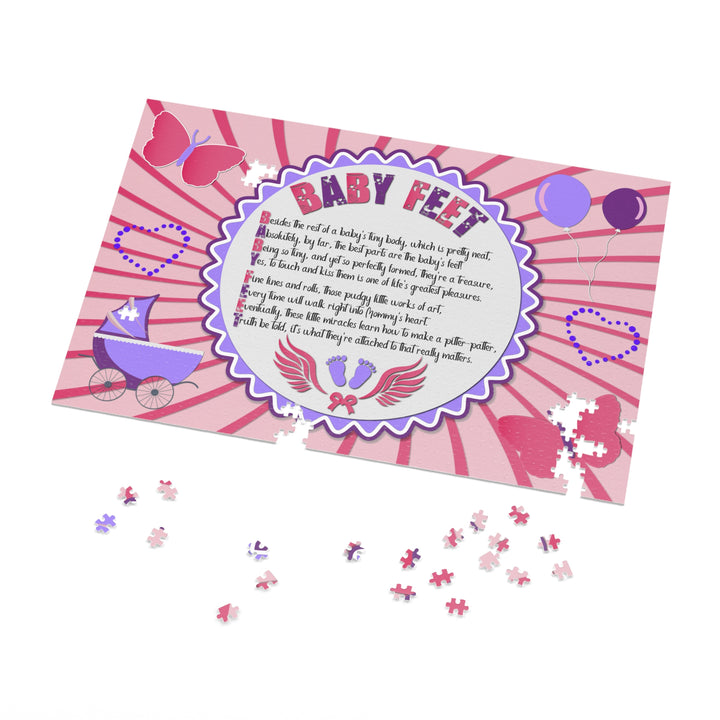 Baby Steps Acrostic Poem Jigsaw Puzzle - "Baby feet" - Pink