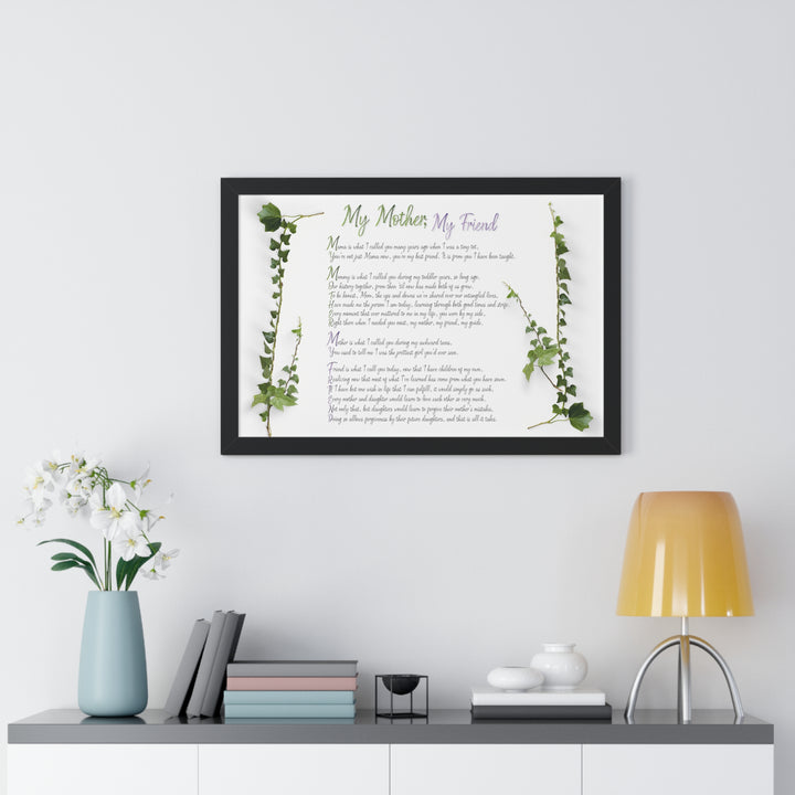 It's Just a Phrase "My Mother, My Friend" Framed Acrostic Poem Print