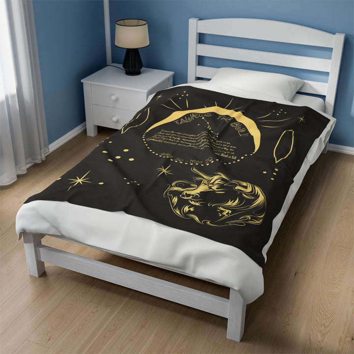 Written in the Stars Velveteen plush blanket with acrostic poem spelling out "Taurus"
