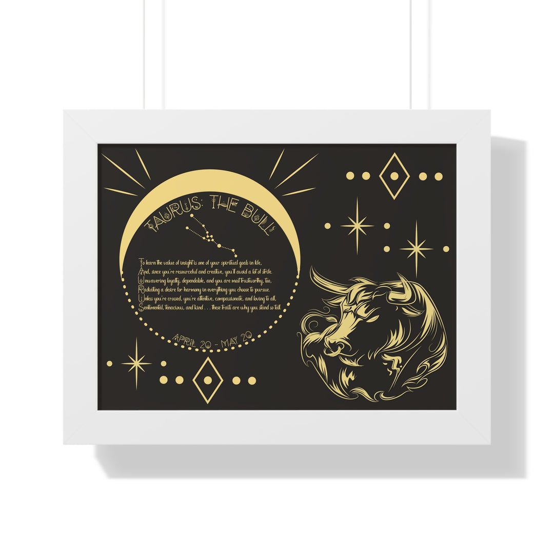 Written in the Stars Framed Acrostic Poem Print - Taurus