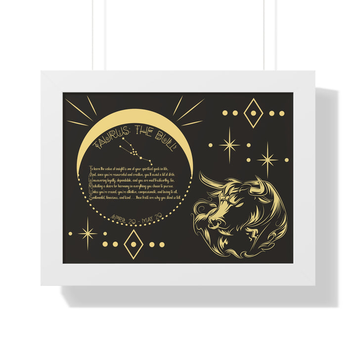 Written in the Stars Framed Acrostic Poem Print - Taurus