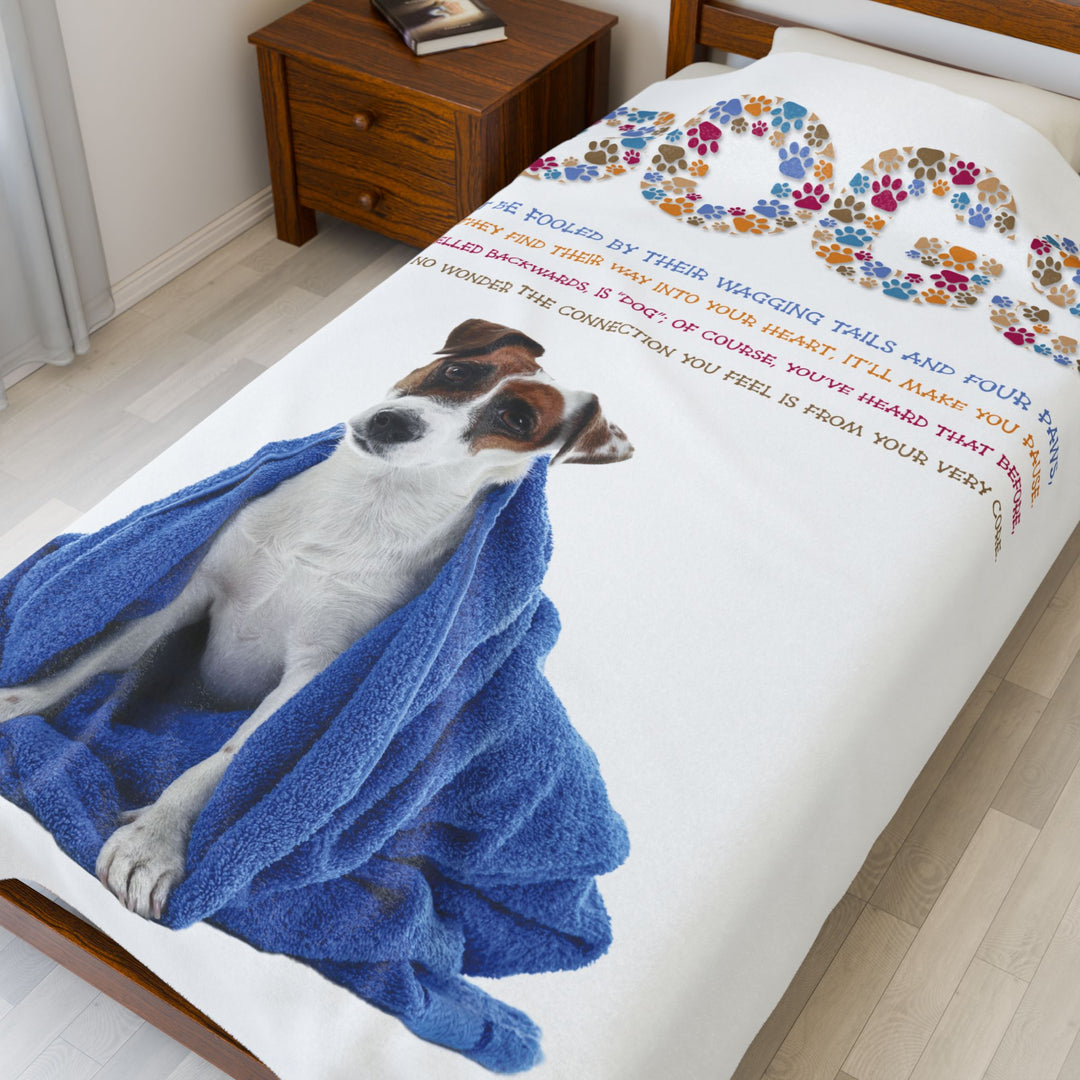 Dogs Acrostic Poem Velveteen Plush Blanket