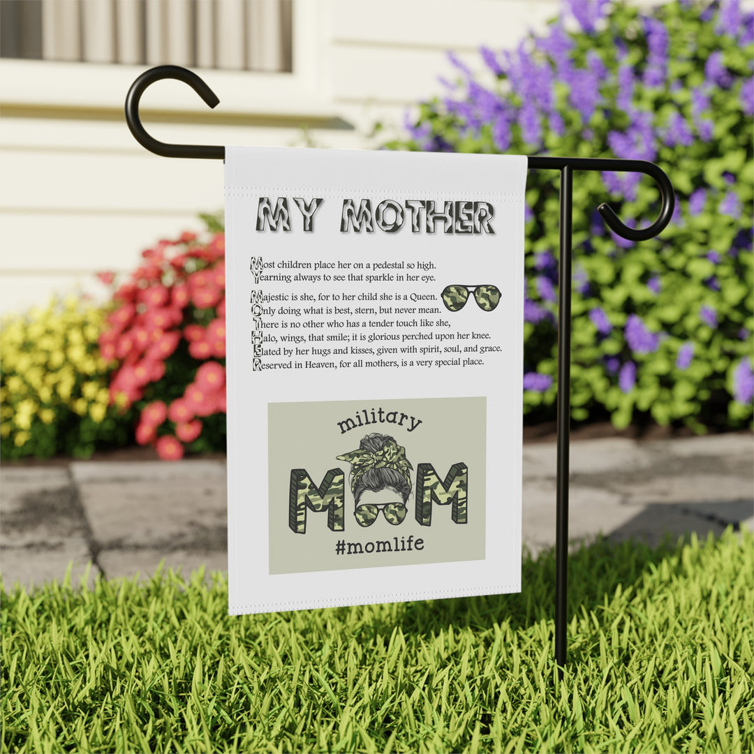 FIX GRAPHIC My Mother Acrostic Poem outdoor/Garden Banner - Camo