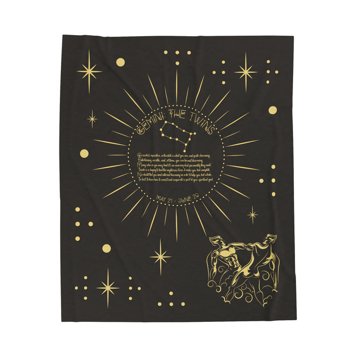 Written in the Stars Velveteen plush blanket with acrostic poem spelling out "Gemini"