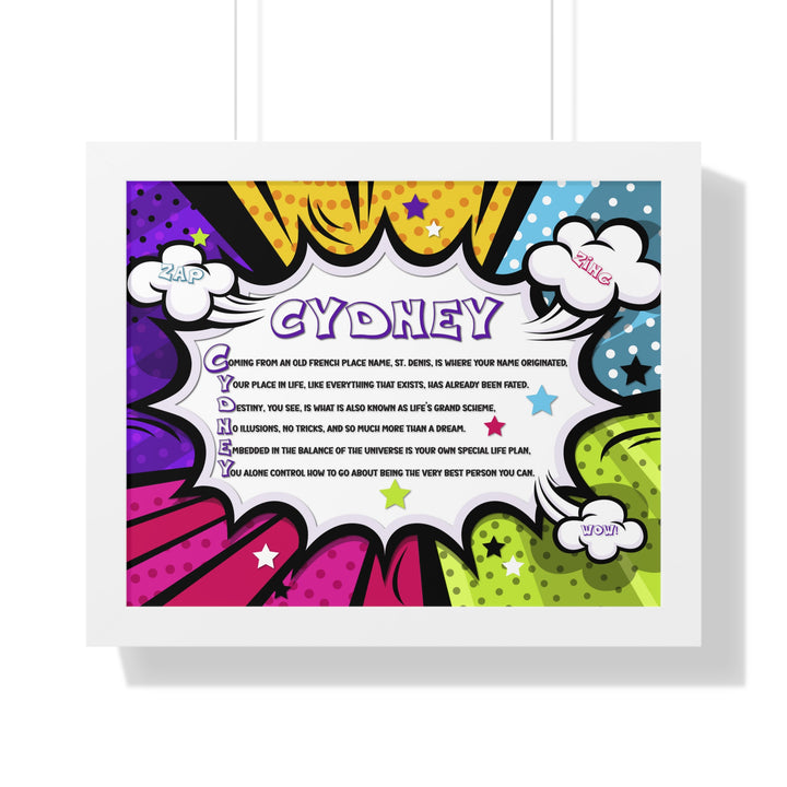 Namesakes Framed Acrostic Name Poem - Burst Comic-style