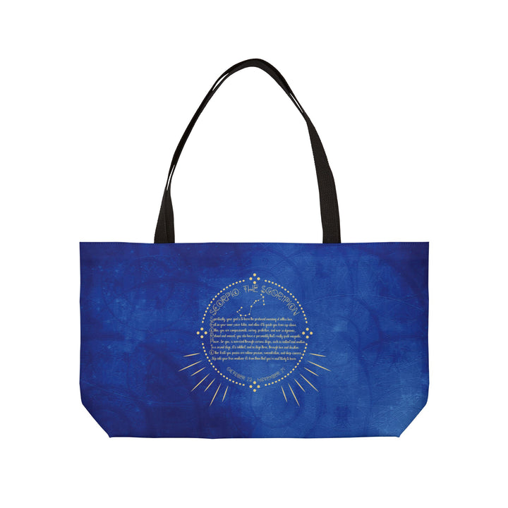 Scorpio Acrostic Poem Tote Bag - Celestial - Blue